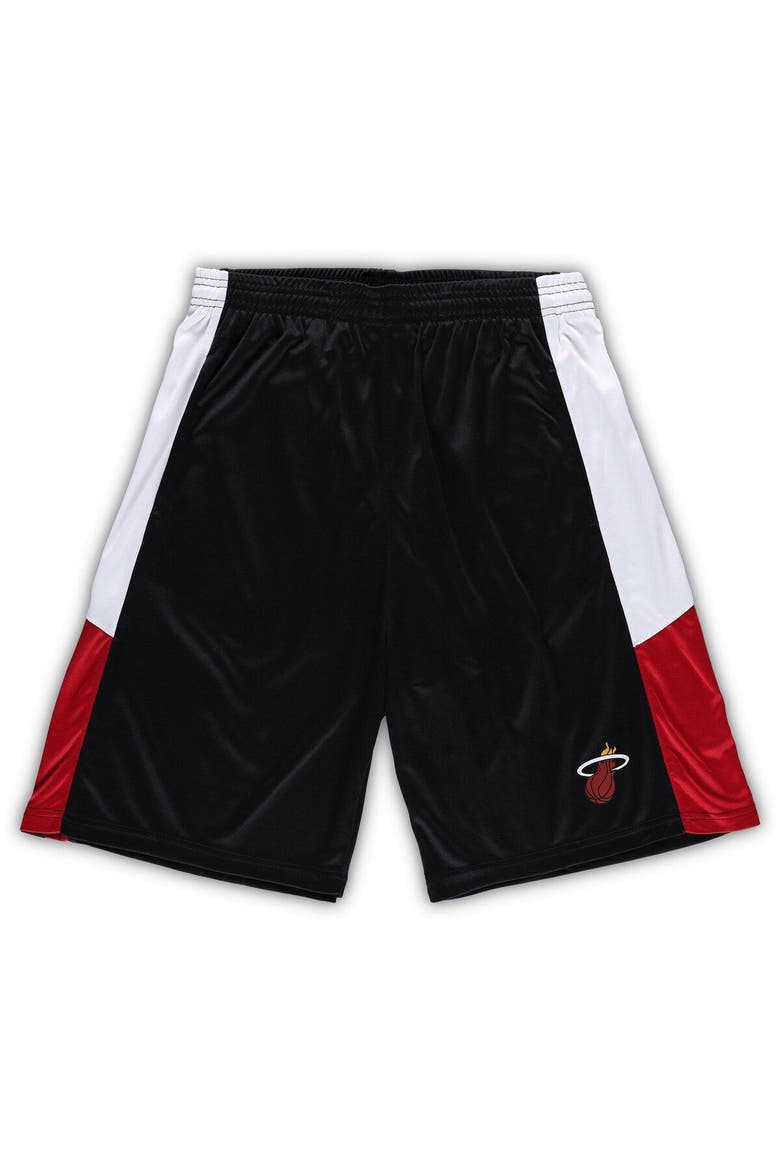 Men's Fanatics Branded Black Miami Heat Big & Tall Champion Rush Practice Shorts, Main, color, Black