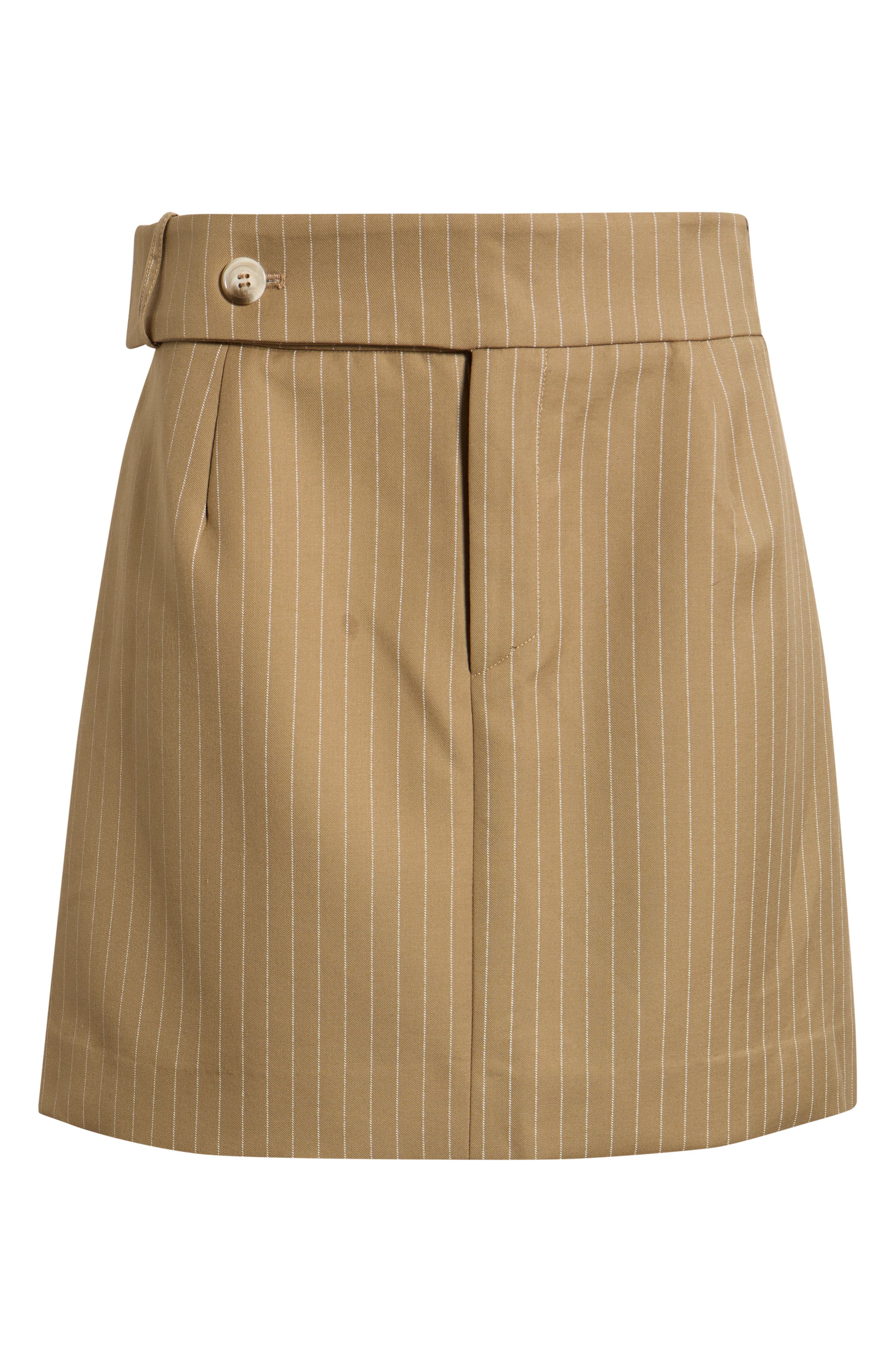 Odd Muse Pinstripe Miniskirt In Brown