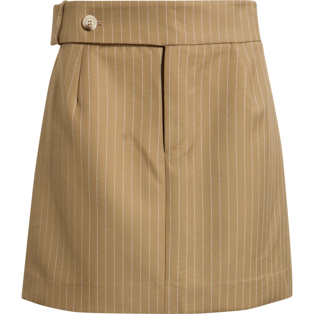 Odd Muse Pinstripe Miniskirt In Brown