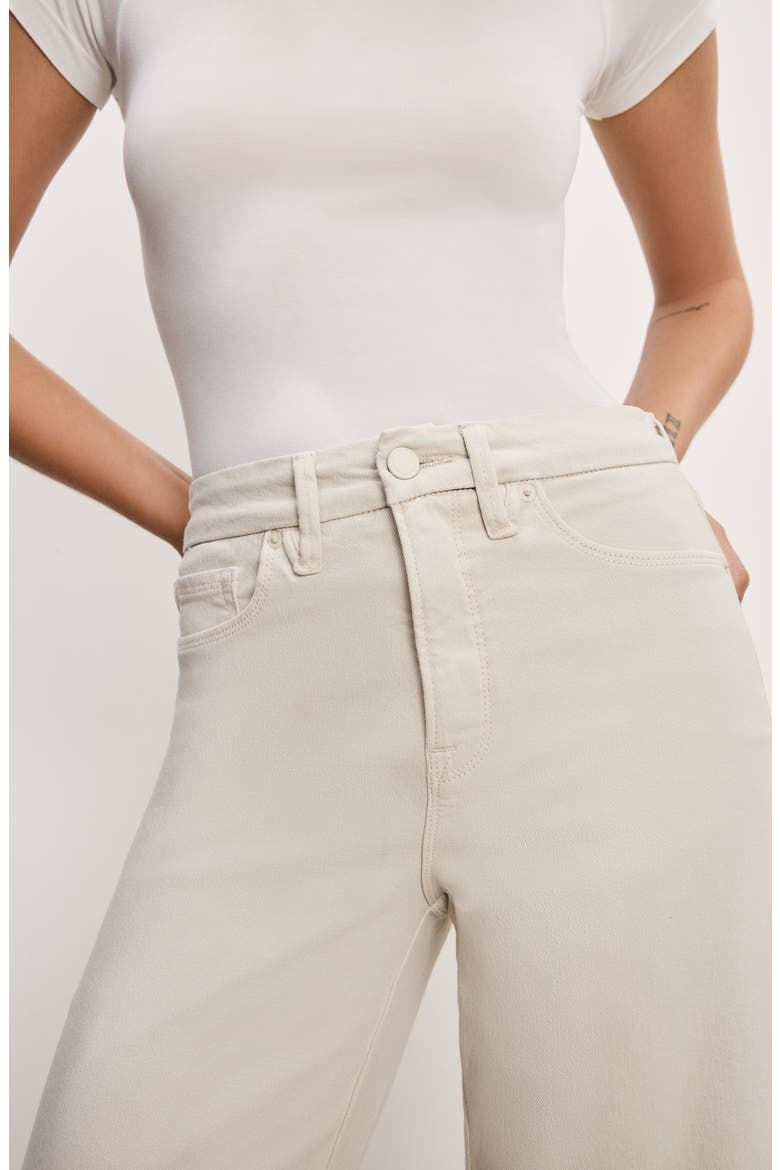 Good Waist Raw Hem High Waist Crop Palazzo Jeans, Alternate, color, BONE001
