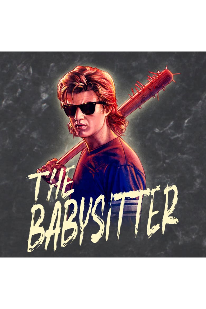 Men's Stranger Things Steve The Babysitter Portrait  Graphic T-Shirt, Alternate, color, Black