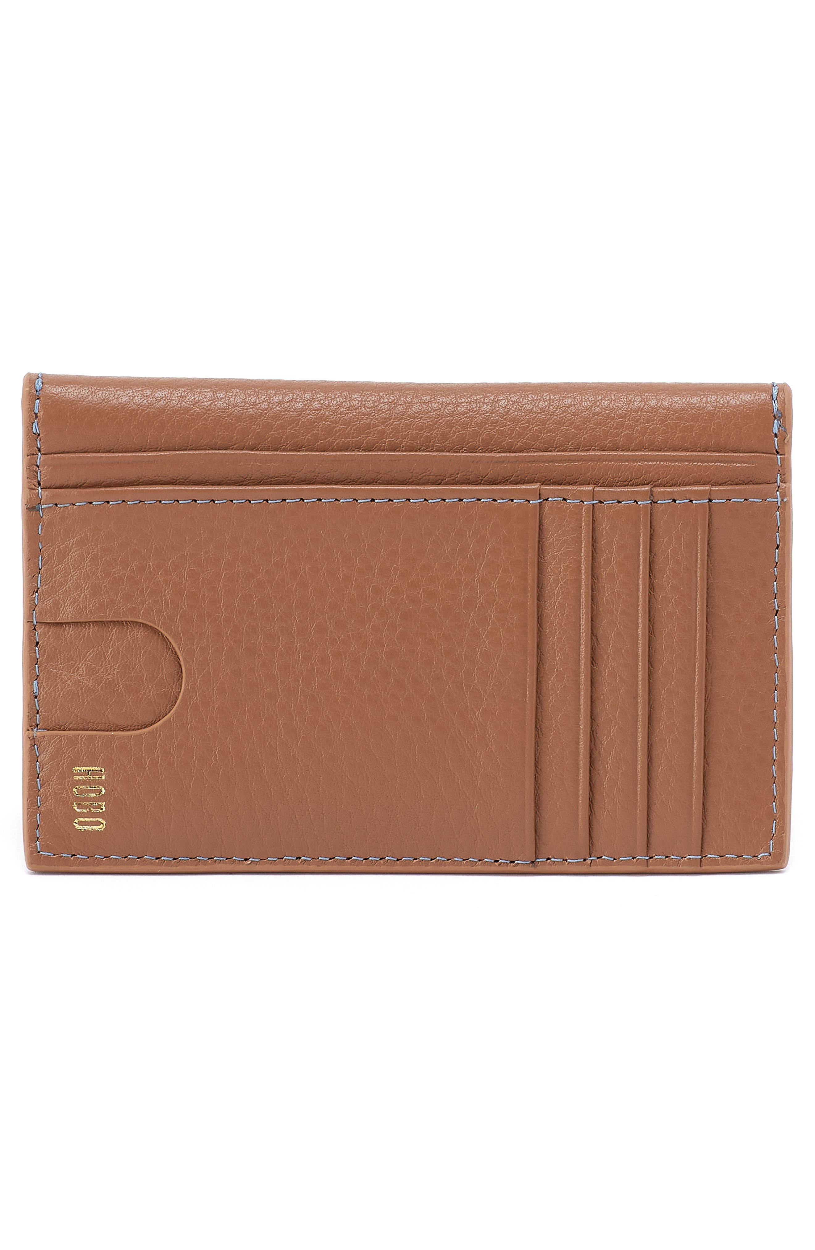 HOBO Goldie Leather Card Case, Alternate, color, Brown Sugar
