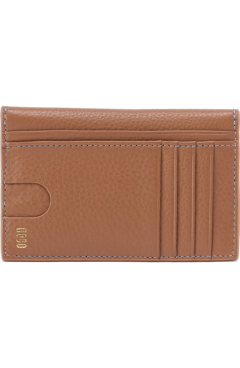 HOBO Goldie Leather Card Case, Alternate, color, Brown Sugar