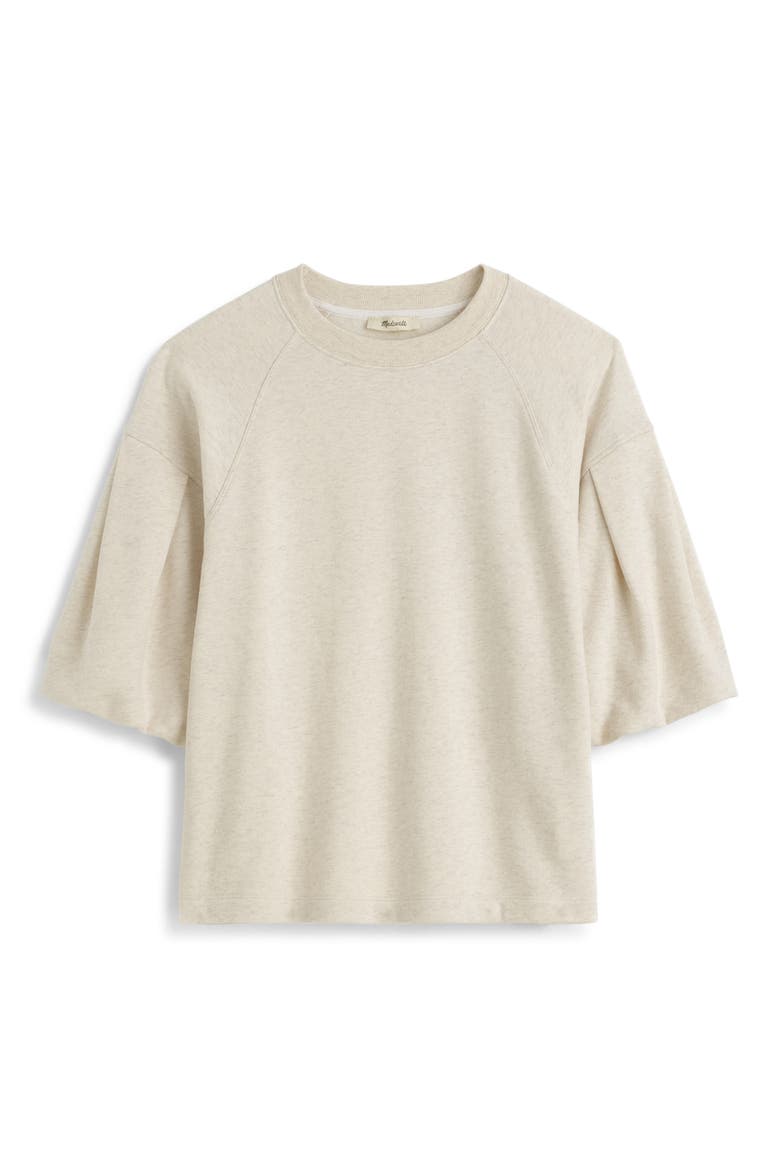 Puff Sleeve Sweatshirt T-Shirt, Alternate, color, HEATHER NATURAL