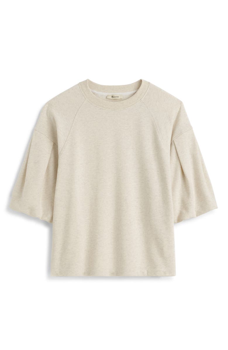Madewell Puff Sleeve Sweatshirt T-Shirt, Alternate, color, Heather Natural