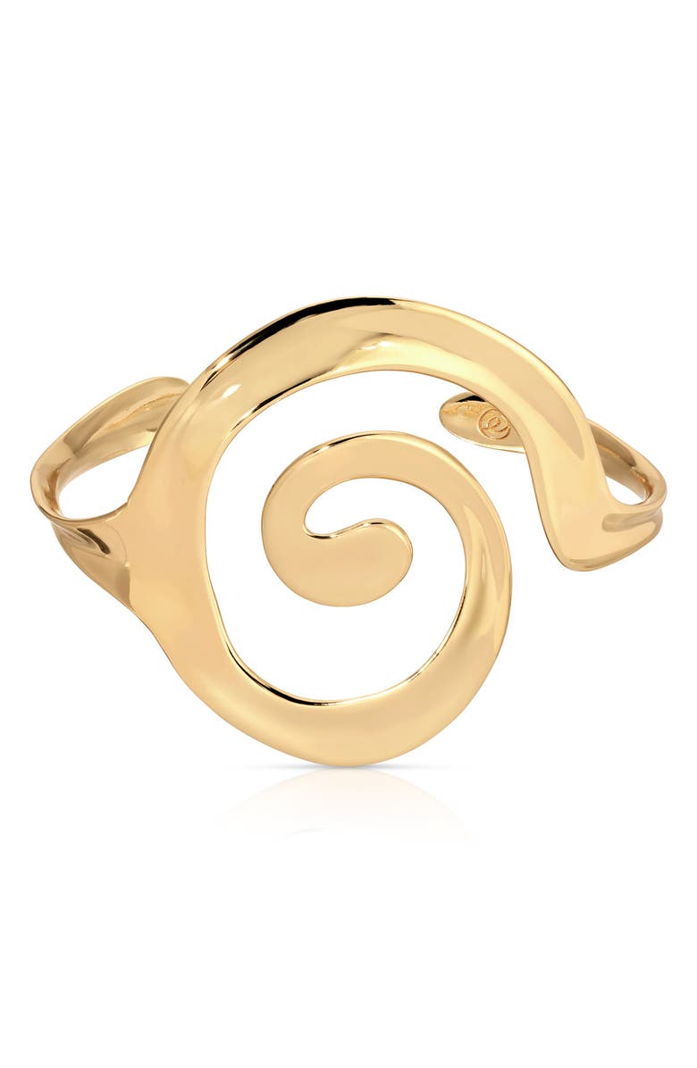 Ettika Aura Statement Cuff Bracelet, Main, color, Gold