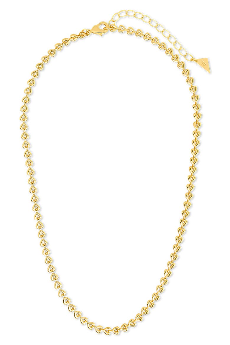 Nettie Polished Heart-Link Necklace, Main, color, GOLD