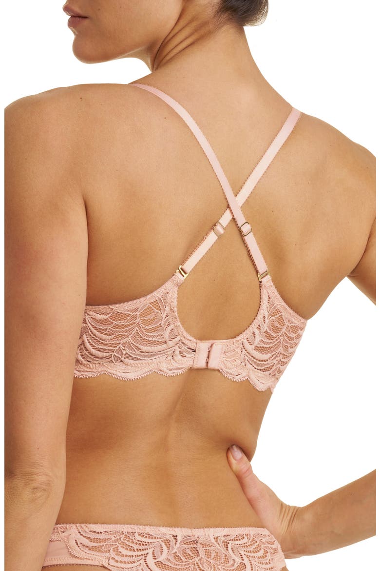 Persuasion Lace Convertible Plunge T-Shirt Bra, Alternate, color, CAMEO ROSE/ BEIGE BLUSH