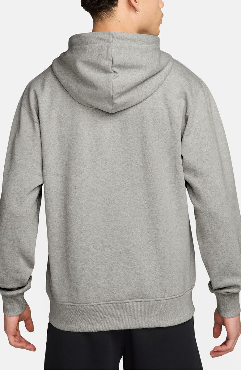 Jordan Flight Fleece Hoodie, Alternate, color, Grey Heather/ Black