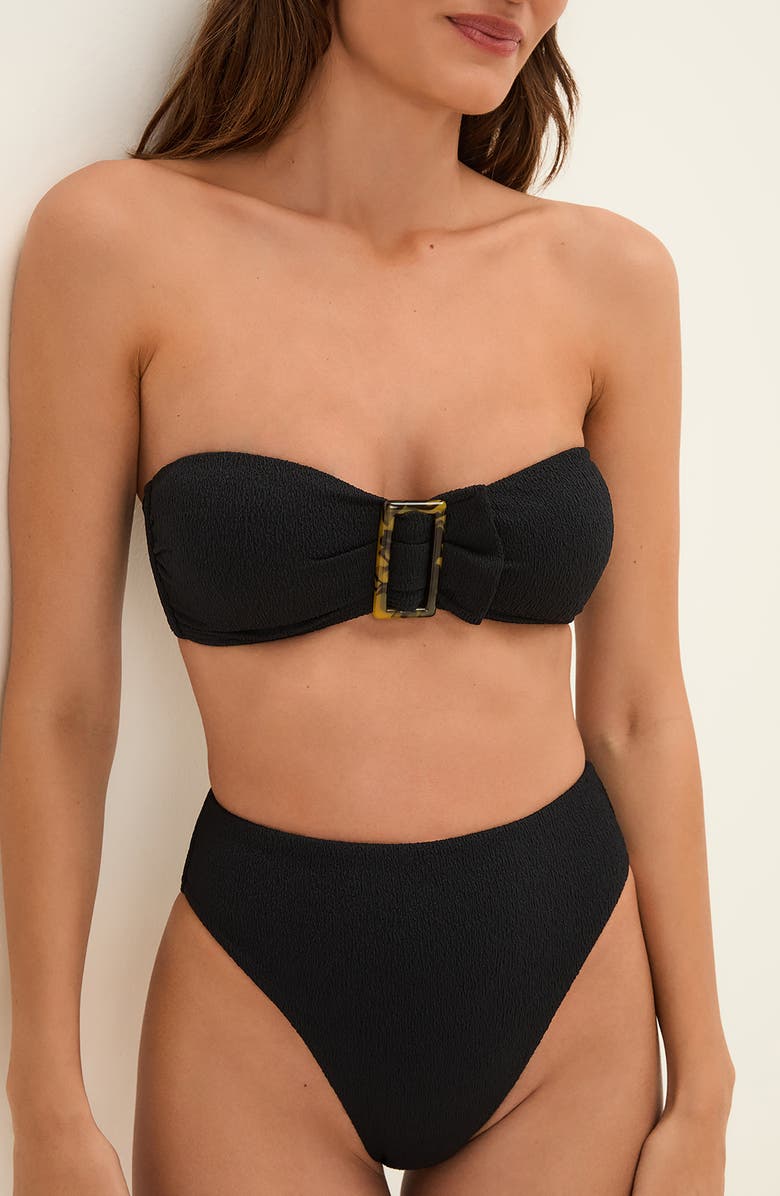 ViX Paula Hermanny Firenze Gigi Hot High Waist Bikini Bottoms, Alternate, color, Black