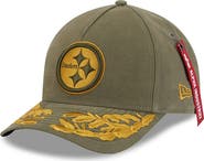 New Era x Alpha Industries Men's New Era x Alpha Industries  Olive Pittsburgh Steelers A-Frame 9FORTY Adjustable Hat