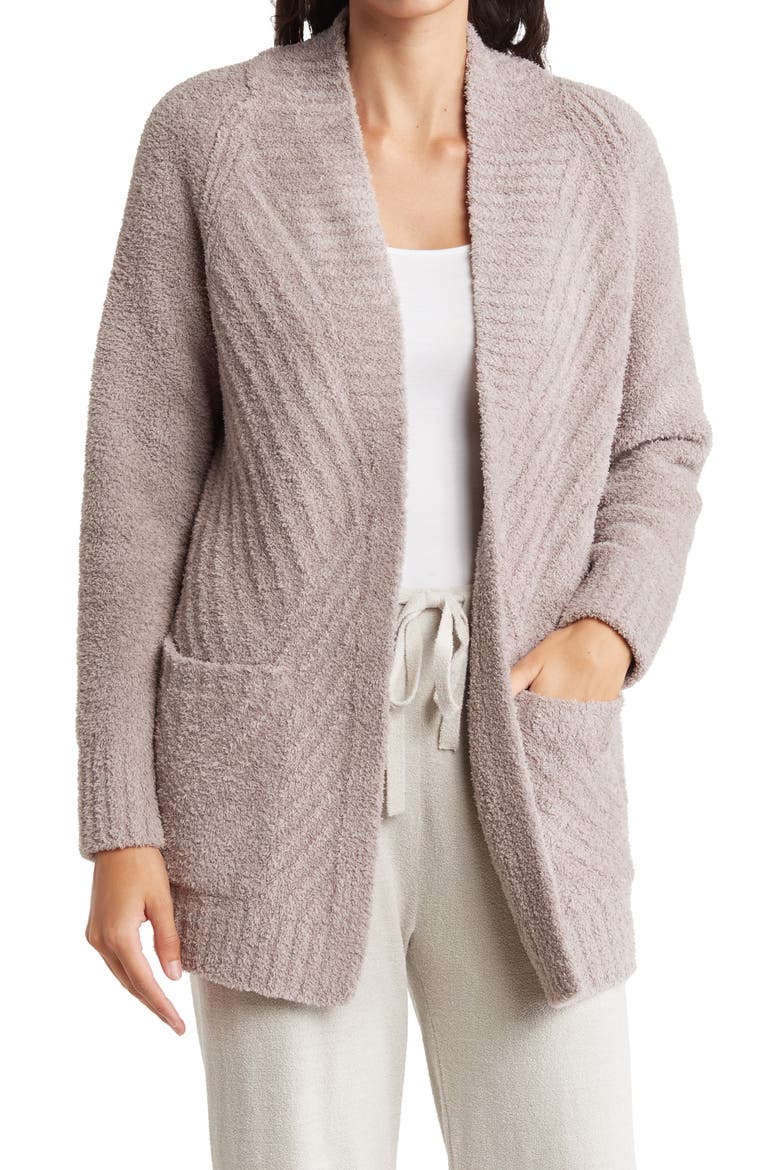 CozyChic™ Directional Ribbed Cardigan, Main, color, BEACH ROCK