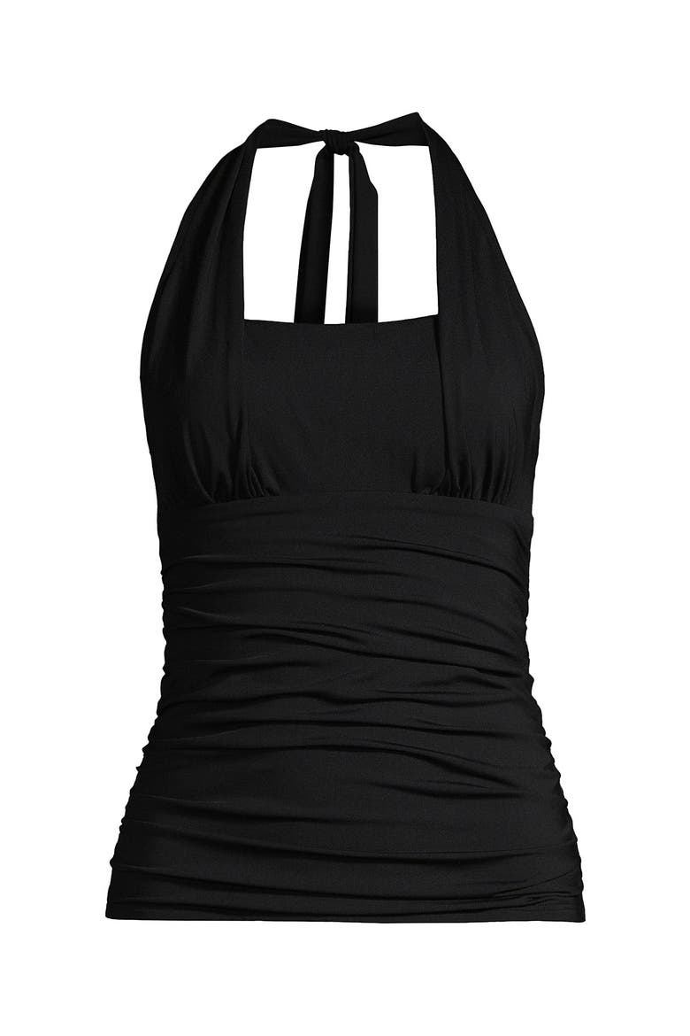 Chlorine Resistant Square Neck Halter Tankini Swimsuit Top, Alternate, color, Black
