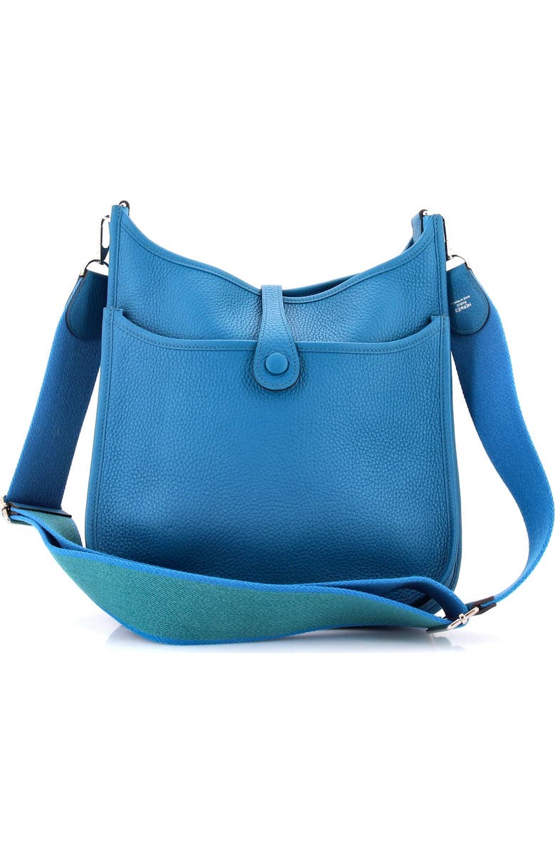 Pre-Owned Hermes Evelyne Bag Gen III Clemence PM, Alternate, color, Bleu Izmir