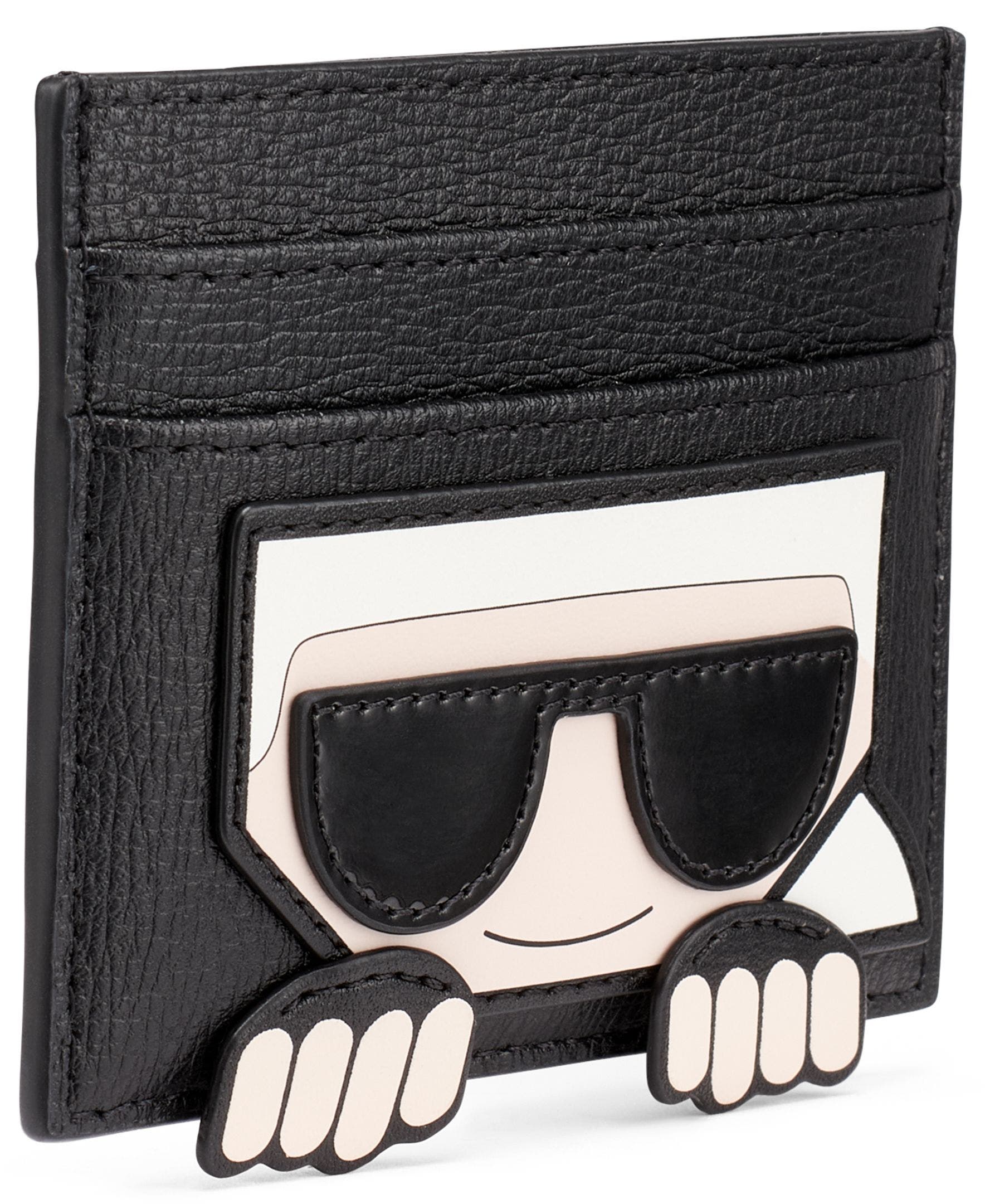 KARL LAGERFELD PARIS Card Case Slg, Alternate, color, Black