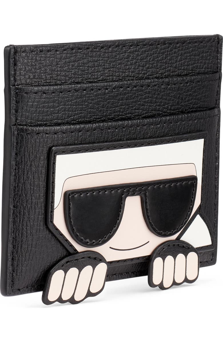KARL LAGERFELD PARIS Card Case Slg, Alternate, color, Black