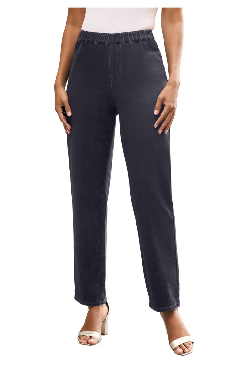 Straight Leg Knit Jean, Main, color, MEDIUM WASH