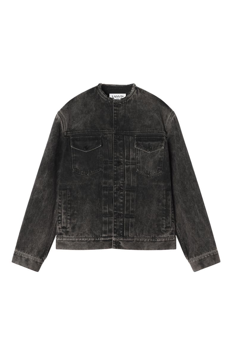 Lanvin Loose Fit Washed Denim Jacket, Alternate, color, Noir