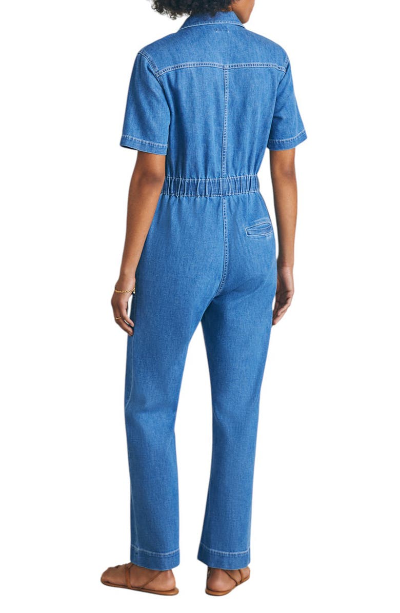 Faherty Organic Cotton Blend Denim Jumpsuit, Alternate, color, 