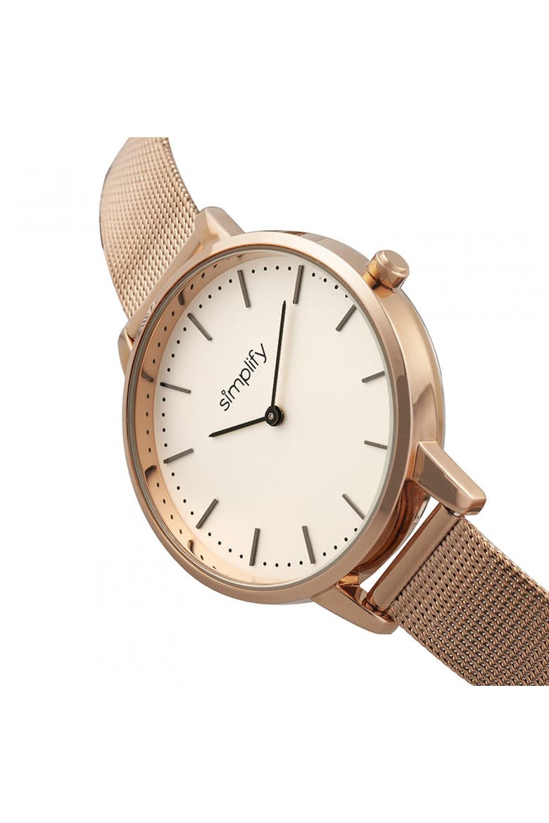 The 5800 Mesh Bracelet Watch, Alternate, color, Rose Gold/White