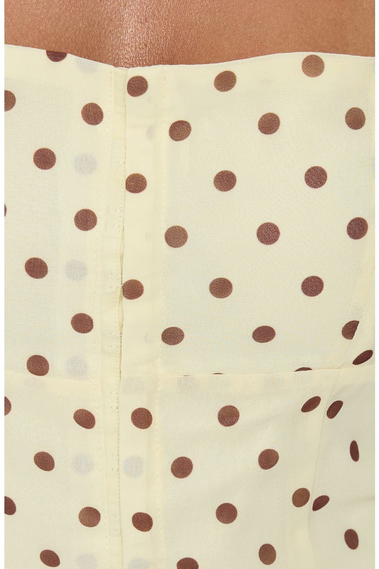 Bon Bon Dot Halter Top, Alternate, color, YELLOW / BROWN POLKA