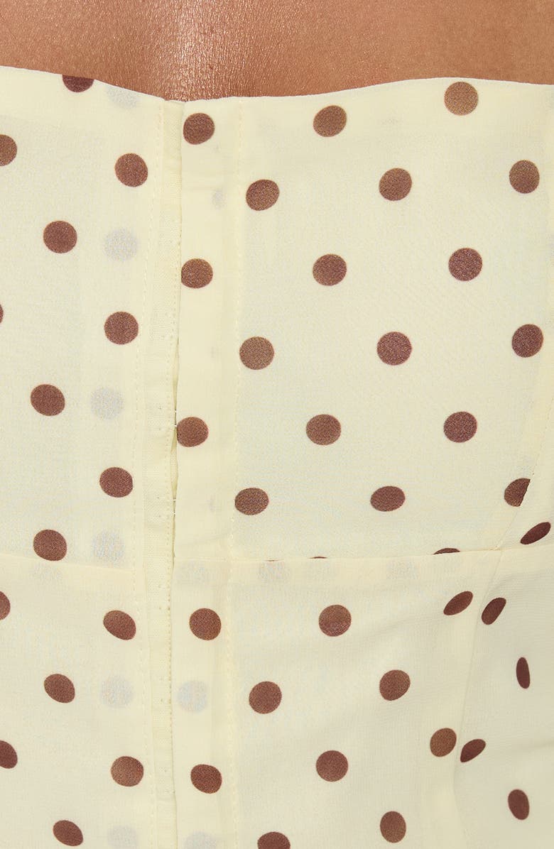 Princess Polly Bon Bon Dot Halter Top, Alternate, color, Yellow / Brown Polka