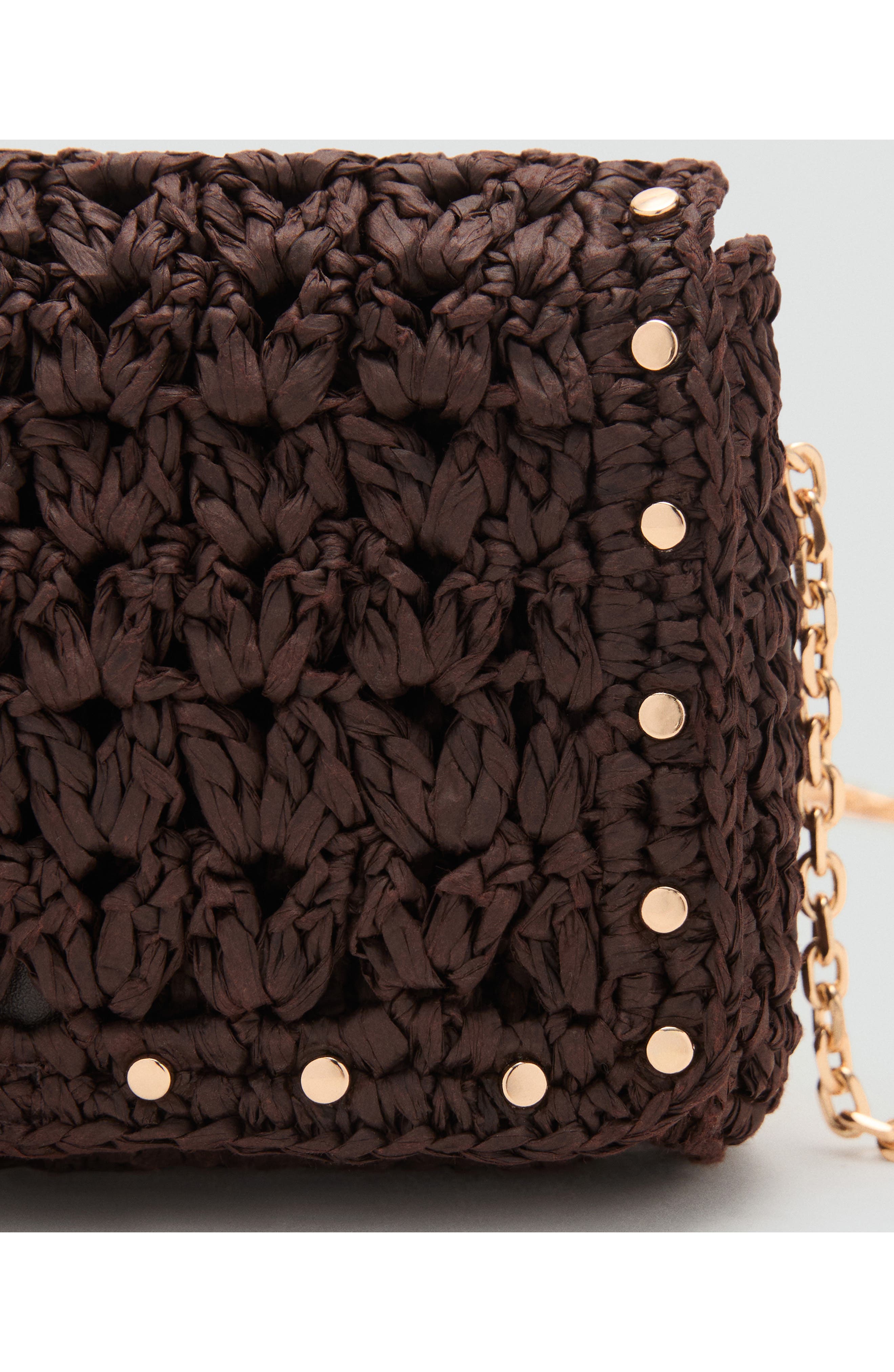 MANGO Mini Crochet Crossbody Bag, Alternate, color, 