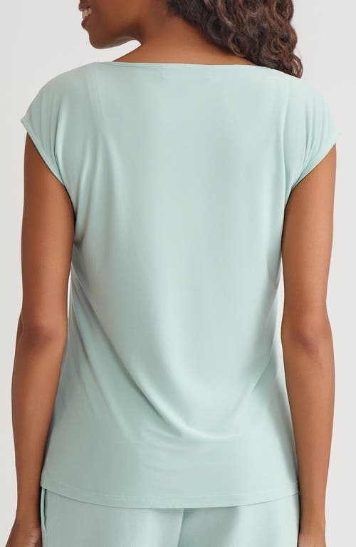Kasper Beaded Neck Top In Green