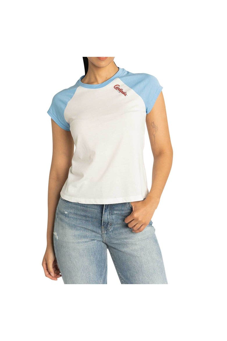 Women's Lusso  White St. Louis Cardinals Nikki Raglan T-Shirt, Alternate, color, White