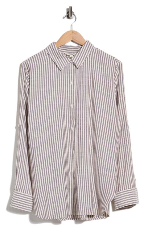 Striped Long Sleeve Button Front Shirt