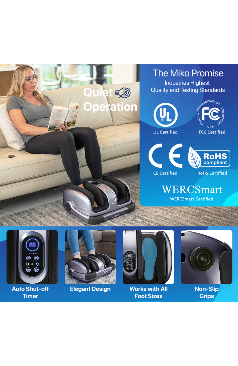 MIKO MAS II Foot, Leg & Calf Massager with Heat, Alternate, color, Charcoal