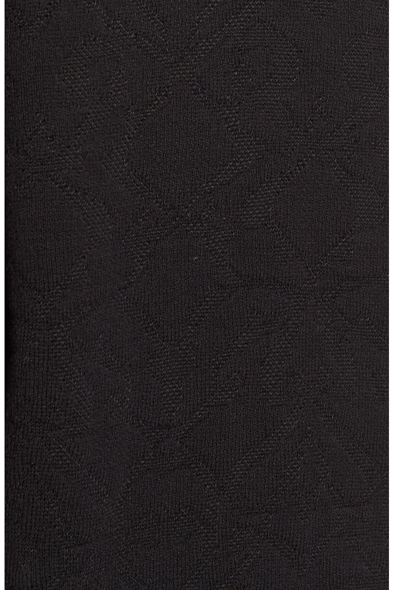 Button Back Jacquard Knit Sweater, Alternate, color, BLACK