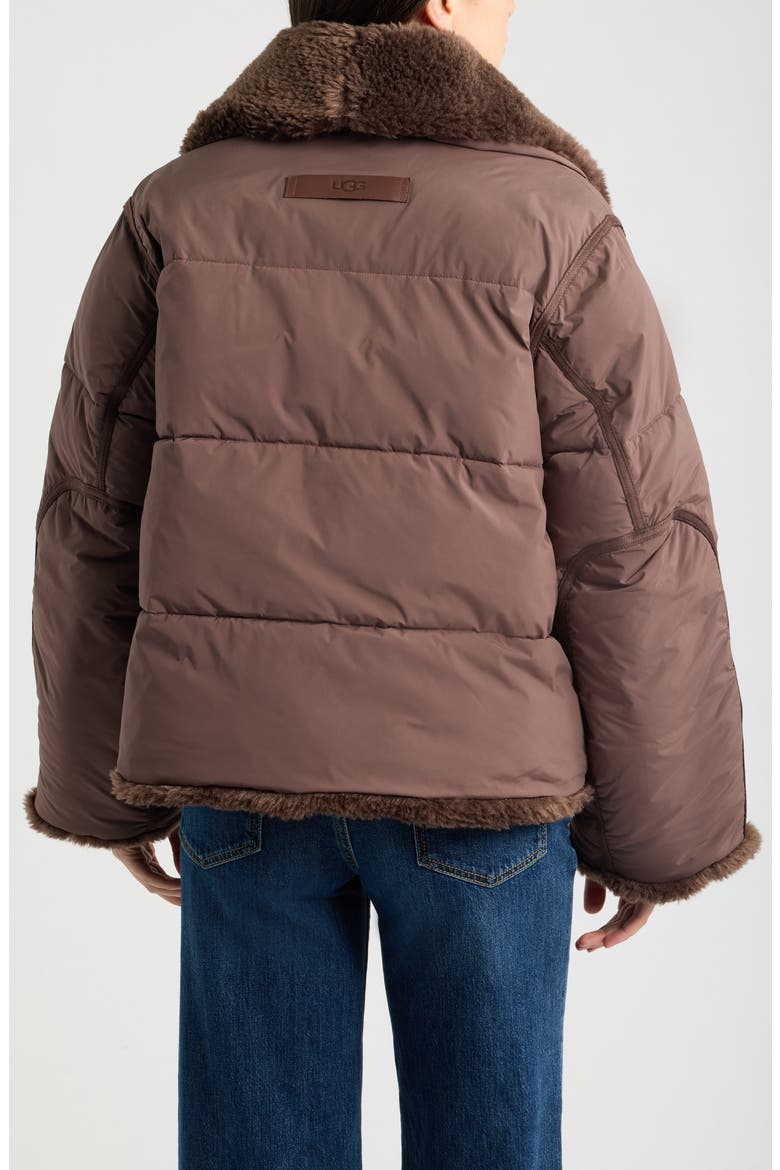 Wylda Faux Fur Trim Puffer Jacket, Alternate, color, BURNT CEDAR
