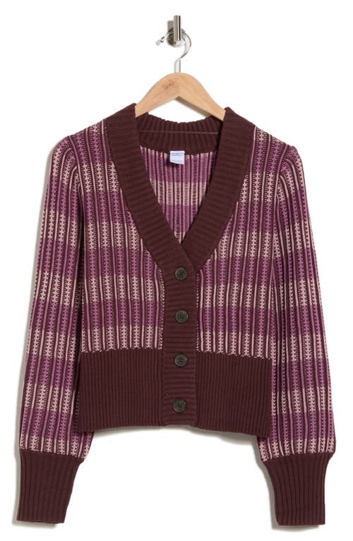Melrose And Market Stripe Cardigan In Purple