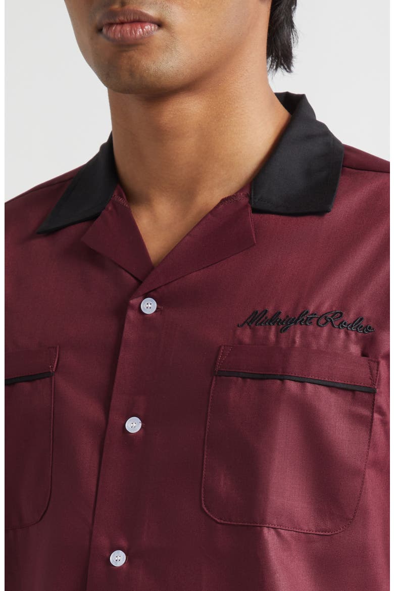Chain Stitch Piped Voile Camp Shirt, Alternate, color, CHERRY
