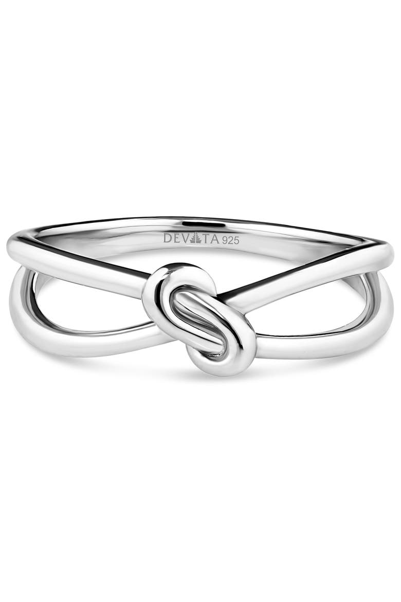 Love Knot Ring in Rhodium Plated Sterling Silver, 6mm, Main, color, Silver
