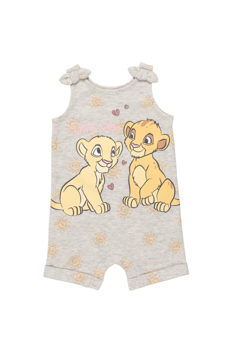 Disney Lion King 2-Piece Sleeveless Romper and Headband Set, Alternate, color, Simba Nala Oatmeal