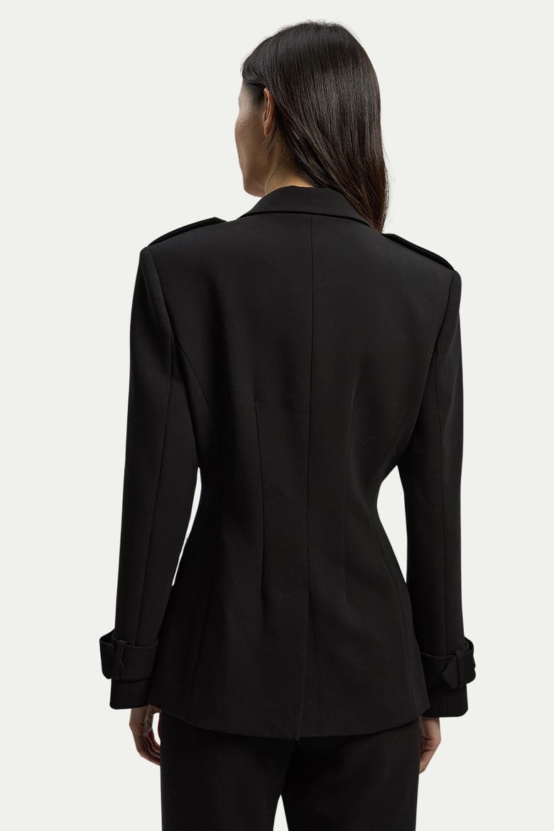 Military Single Breasted Blazer, Alternate, color, Black