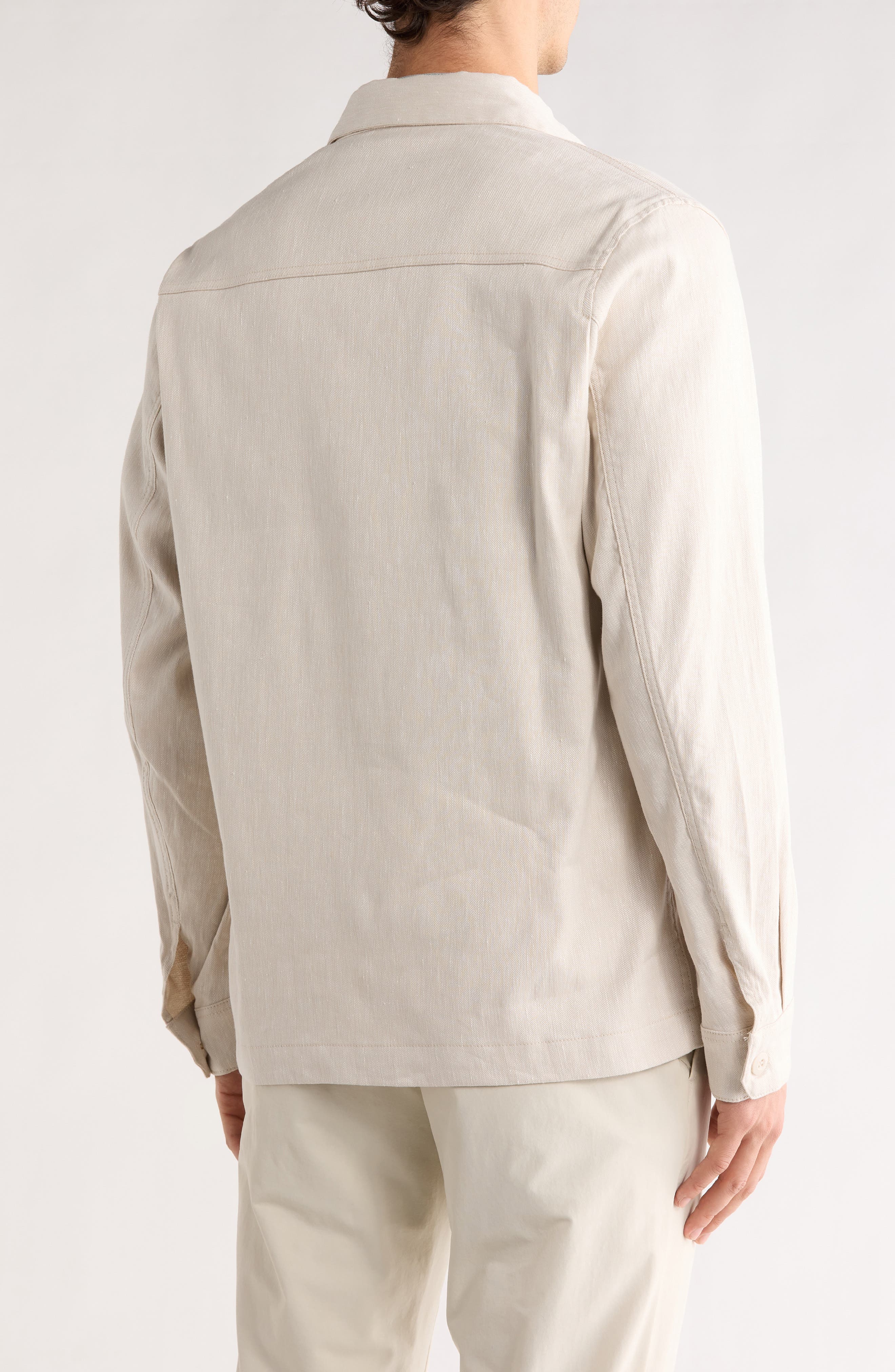 Linen & Cotton Button-Up Shirt Jacket - image 4