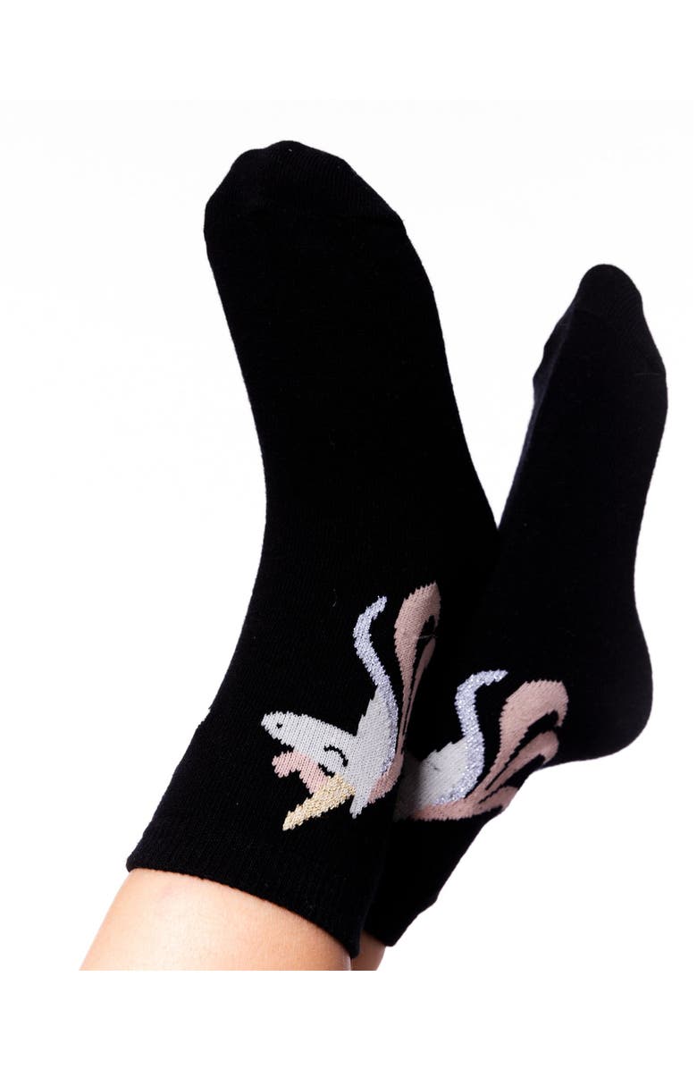 Deux par Deux Girl 3-Pack Knit Socks, Main, color, Black And Pink