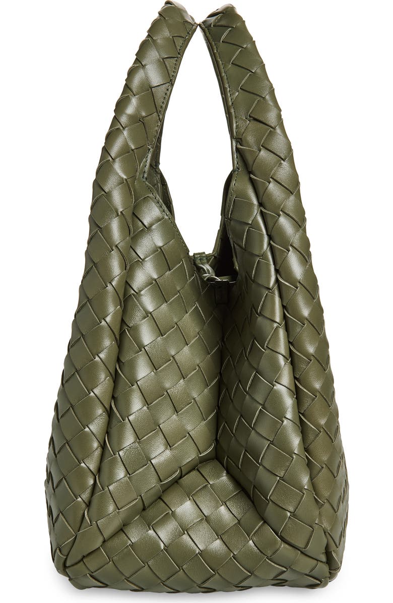 Bottega Veneta Campana Intrecciato Leather Shoulder Bag, Alternate, color, 3293 Pickle-Muse Brass