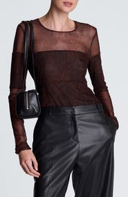 Kenneth Cole Mesh Long Sleeve Top