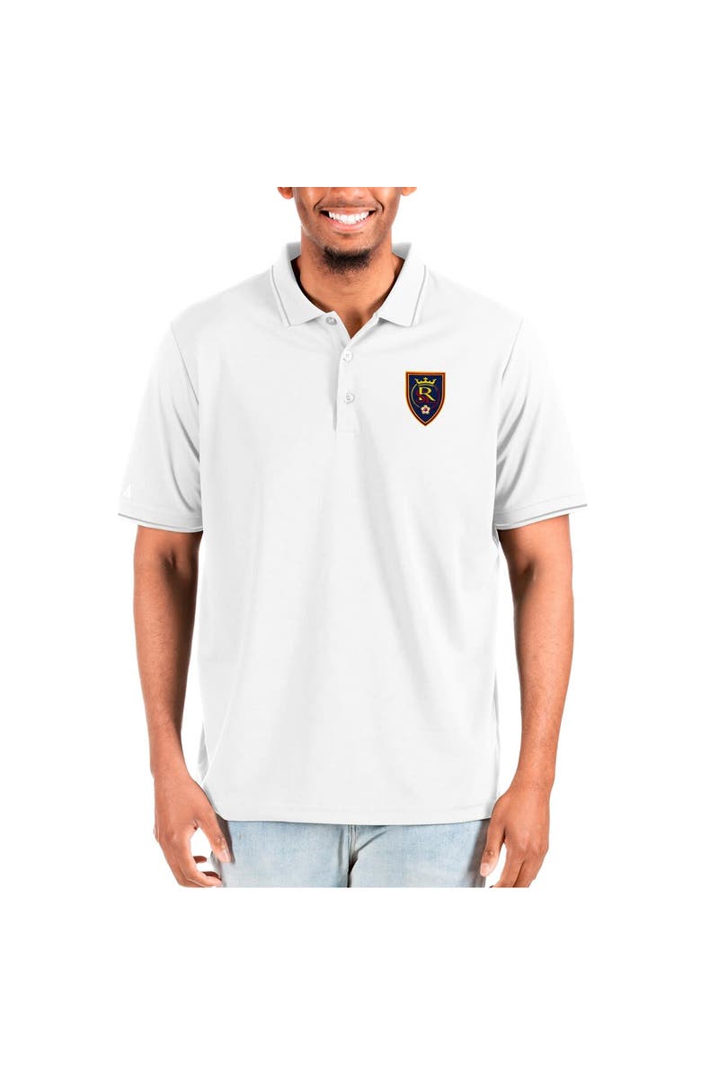ANTIGUA Men's Antigua White Real Salt Lake  Solid Pique Polo, Main, color, 