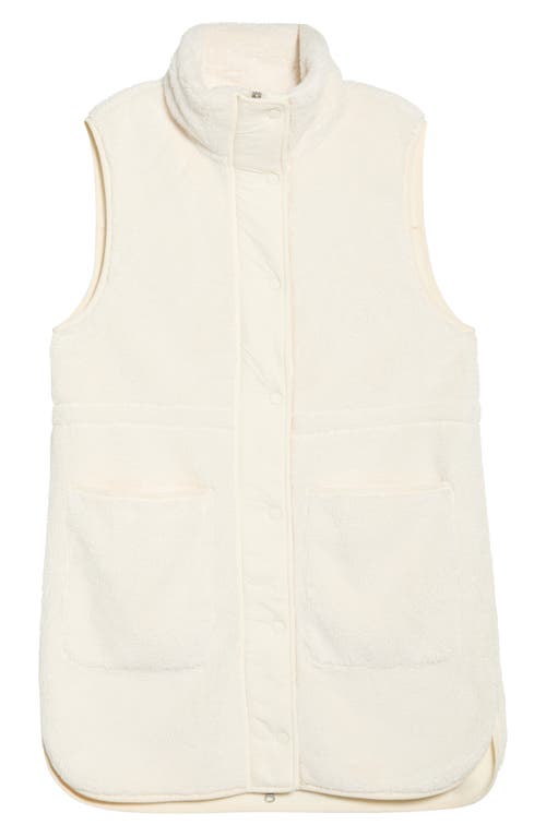 Zella Longline Faux Shearling Vest In White