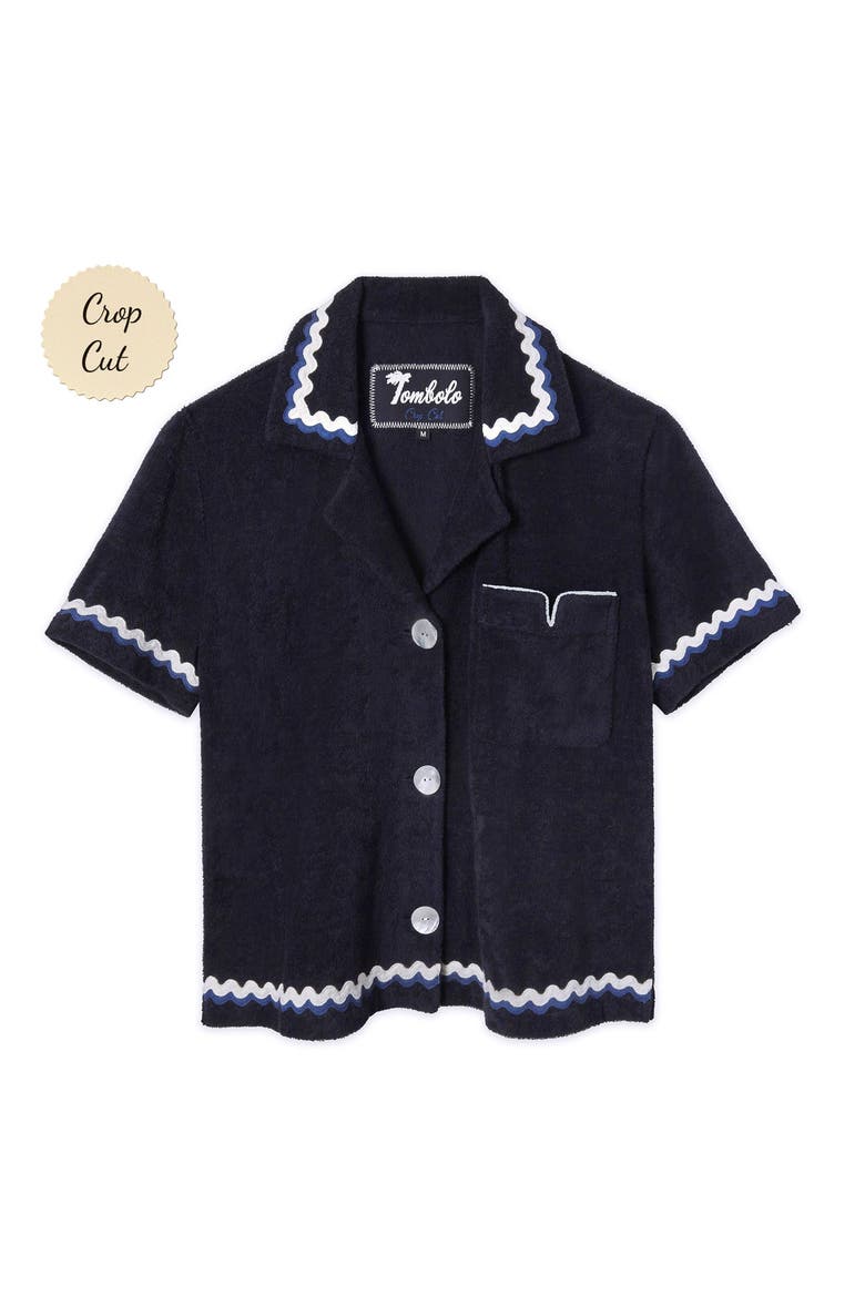 'Rick Rack' Cabana ~ Crop Cut, Main, color, Midnight Blue