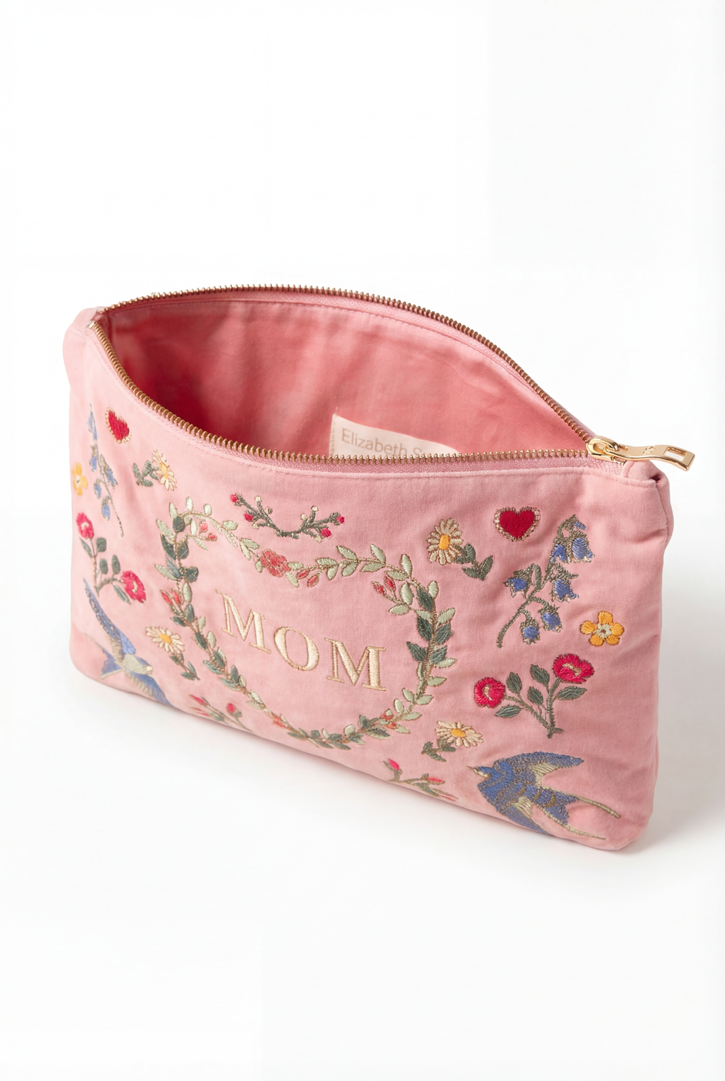 Elizabeth Scarlett Earth Goddess Mom Velvet Everday Pouch, Alternate, color, Rose