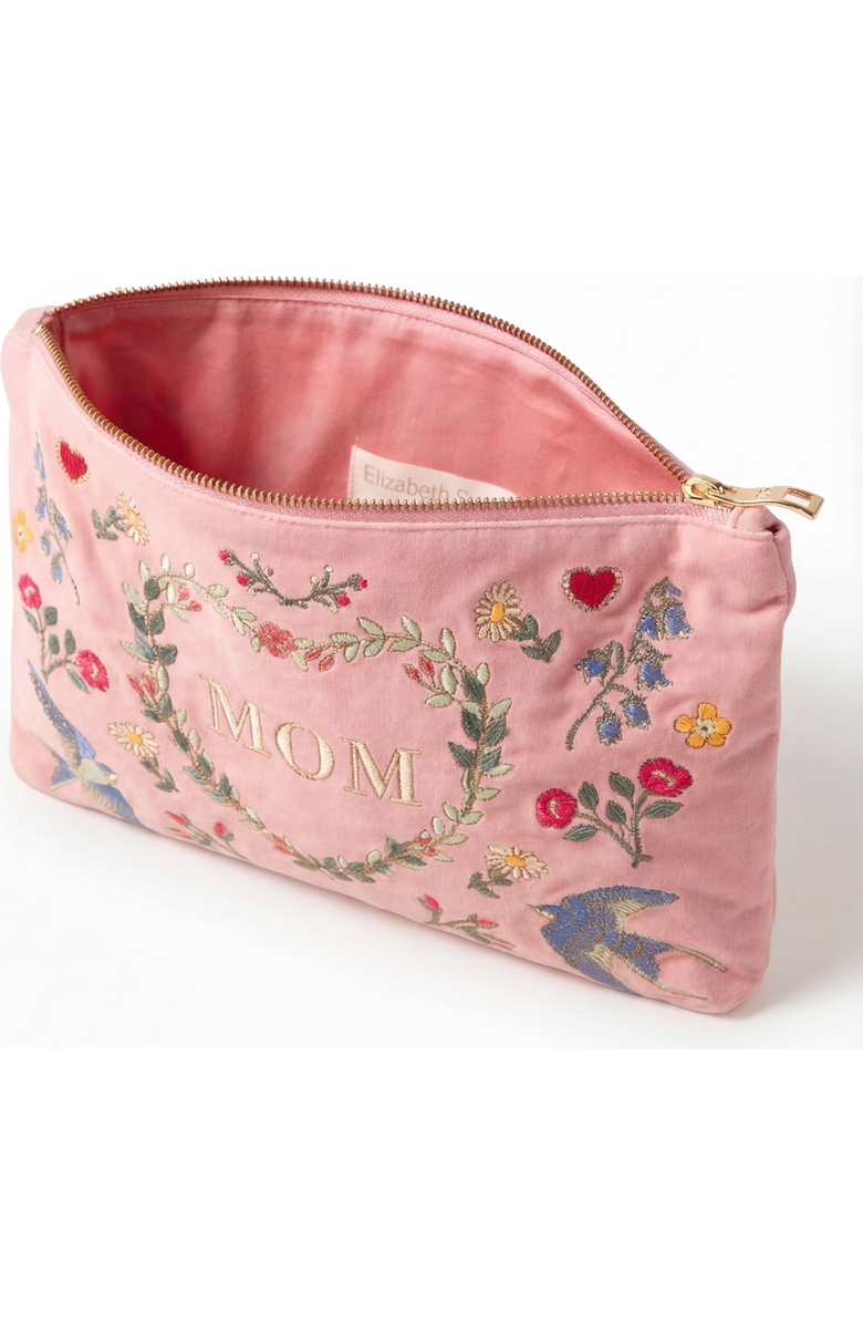 Elizabeth Scarlett Earth Goddess Mom Velvet Everday Pouch, Alternate, color, Rose