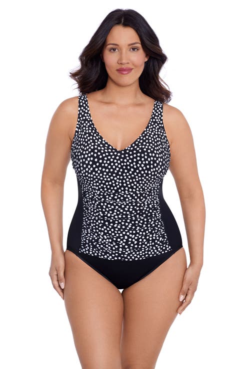 New Jean V-Neckline One-Piece Control Swimsuit