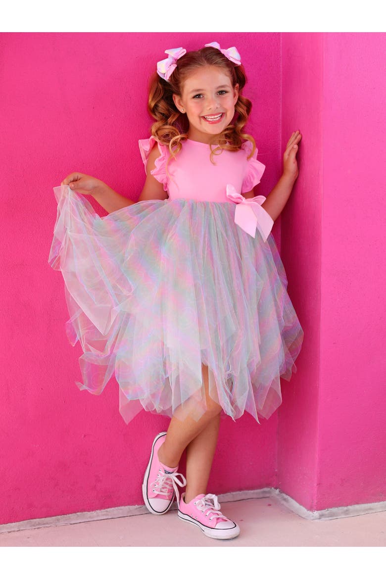 Girls SmileyWorld  Rainbow Smiley Tutu Dress, Alternate, color, Pink