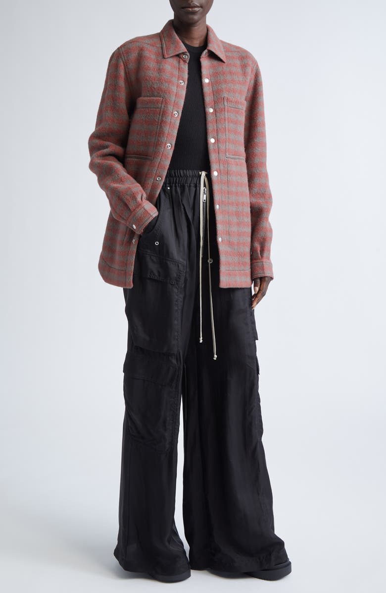 Rick Owens Cargobelas Charmeuse Cargo Pants, Alternate, color, Black